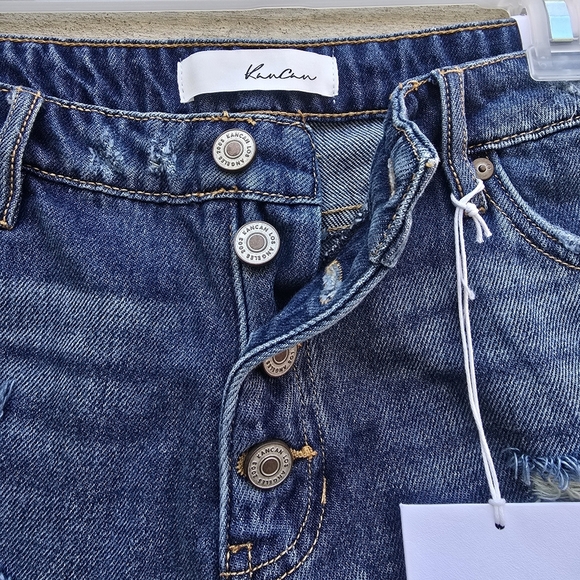 KanCan Blue High-Waisted Distressed Jean Shorts - Picture 7 of 10